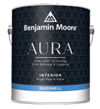 A can of benjamin moore aura interior acrylic paint