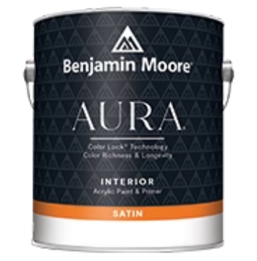 A can of benjamin moore aura interior satin paint