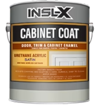 A can of inslx cabinet coat urethane acrylic satin