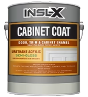 A can of inslx cabinet coat on a white background