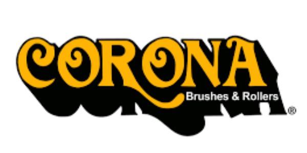 Corona brushes and rollers logo on a white background