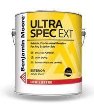 Benjamin moore ultra spec ext exterior acrylic paint is a low lustre acrylic paint.