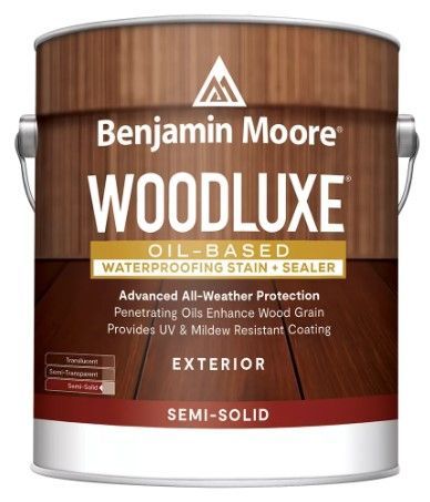 Benjamin moore woodluxe oil based waterproofing stain sealer exterior semi-solid
