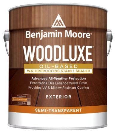 Benjamin moore woodluxe oil based waterproofing stain sealer exterior semi-transparent