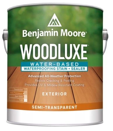 Benjamin moore woodluxe water based waterproofing stain sealer exterior semi-transparent