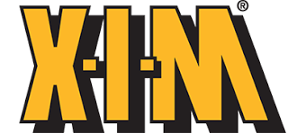 A yellow and black logo for a company called kim