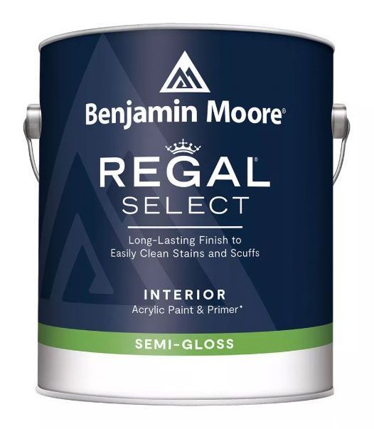 A can of Benjamin Moore regal select interior acrylic paint - semi-gloss