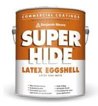 Benjamin Moore super hide latex eggshell is a commercial coating.