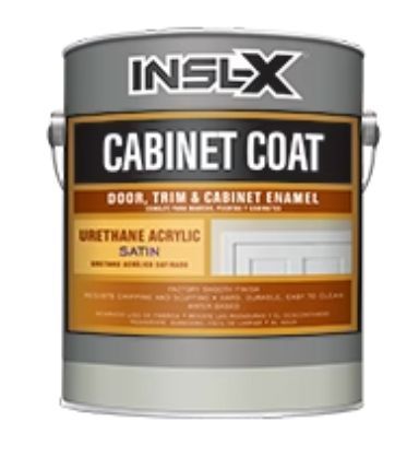 A can of inslx cabinet coat on a white background