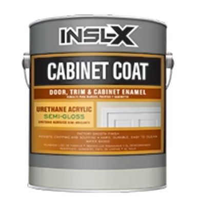 A can of inslx cabinet coat on a white background