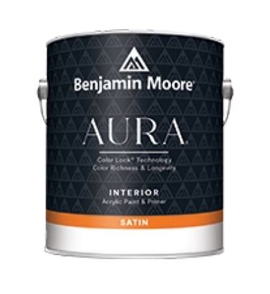A can of benjamin moore aura interior satin paint