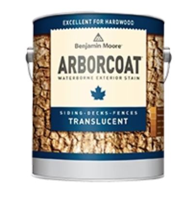 A can of benjamin moore arborcoat waterborne exterior stain