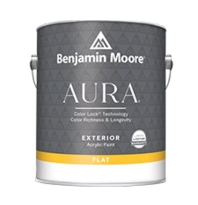 A can of benjamin moore aura exterior acrylic paint