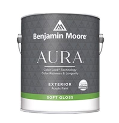 A can of benjamin moore aura exterior acrylic paint