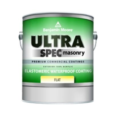 A can of ultra spec masonry benjamin moore paint