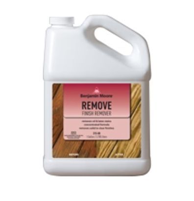 A bottle of remove finish remover on a white background