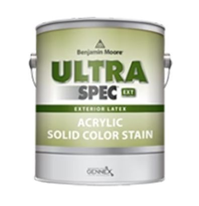A can of ultra spec acrylic solid color stain