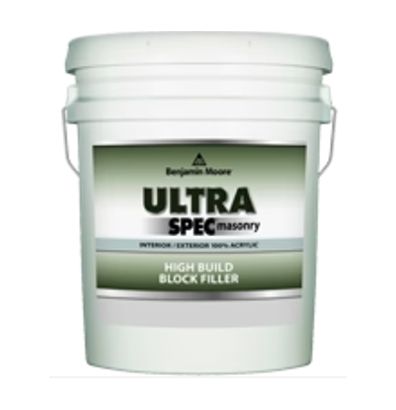 A bucket of ultra spec masonry high build block filler