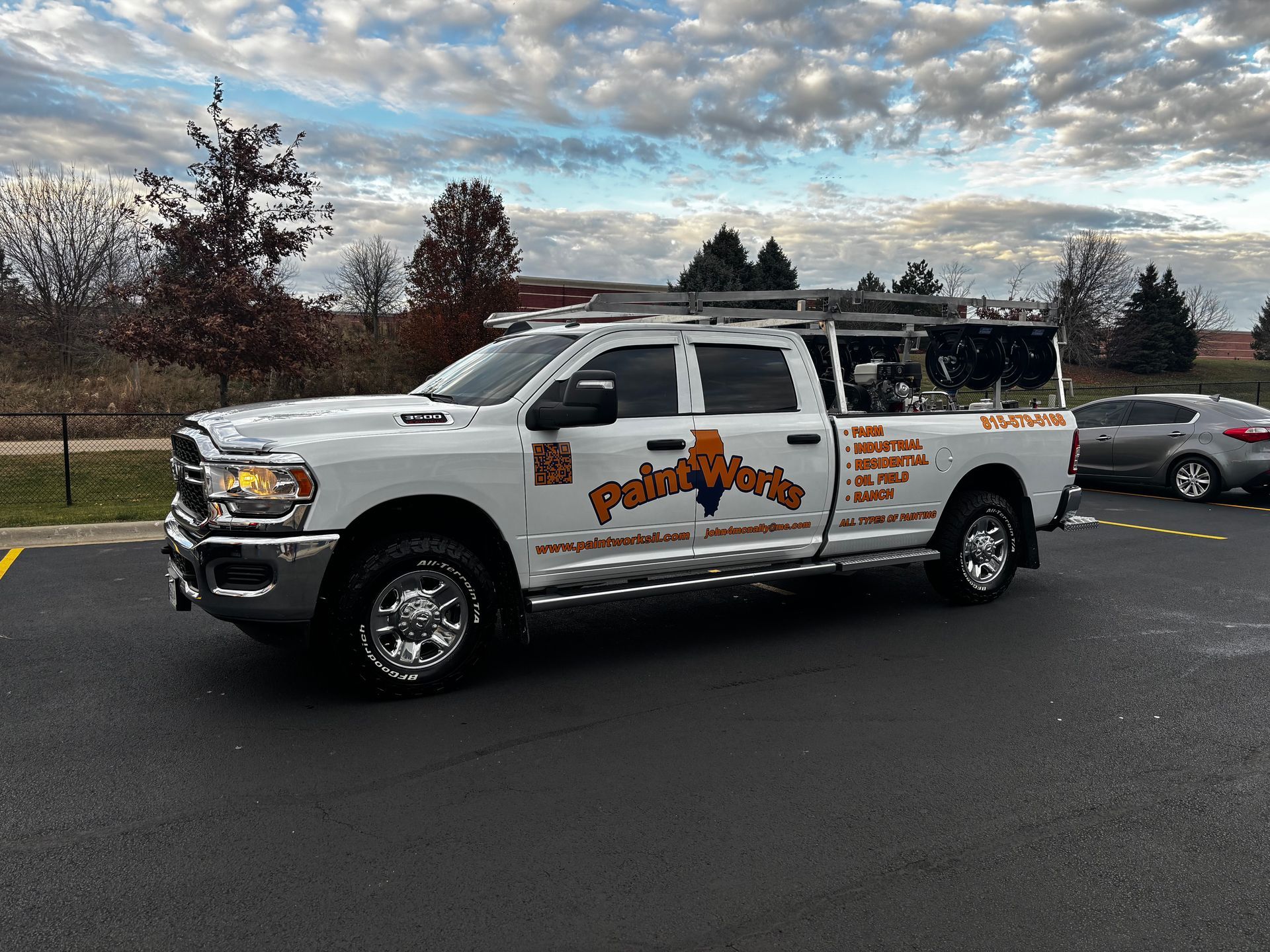 White pickup truck with 