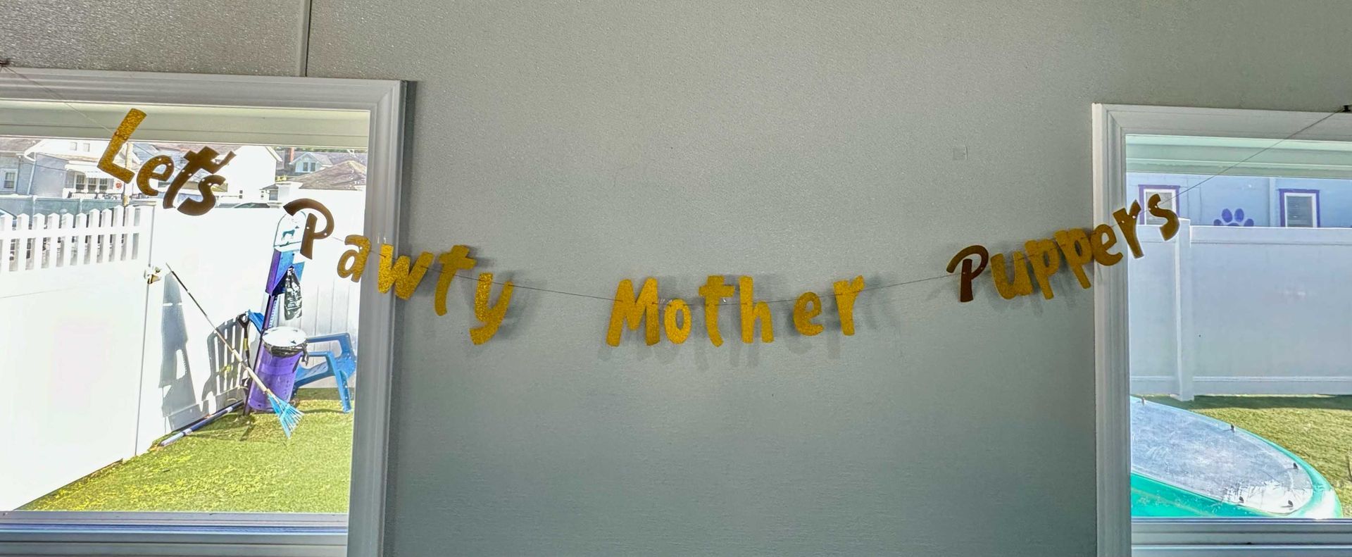 Gold banner with text 