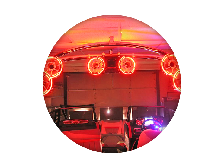 Red lights installed on vehicle