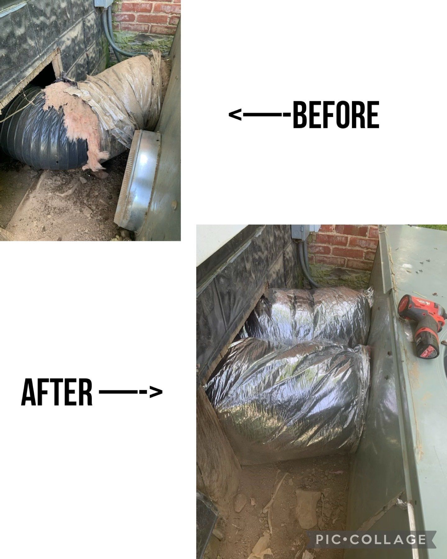 Before and after service photos