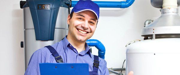 Repairman smiling