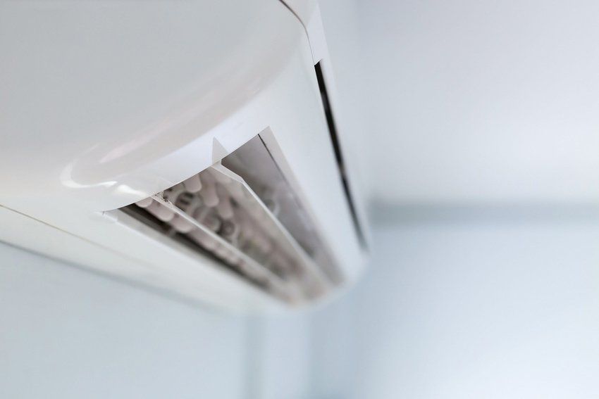 cool air conditioner system on white wall room