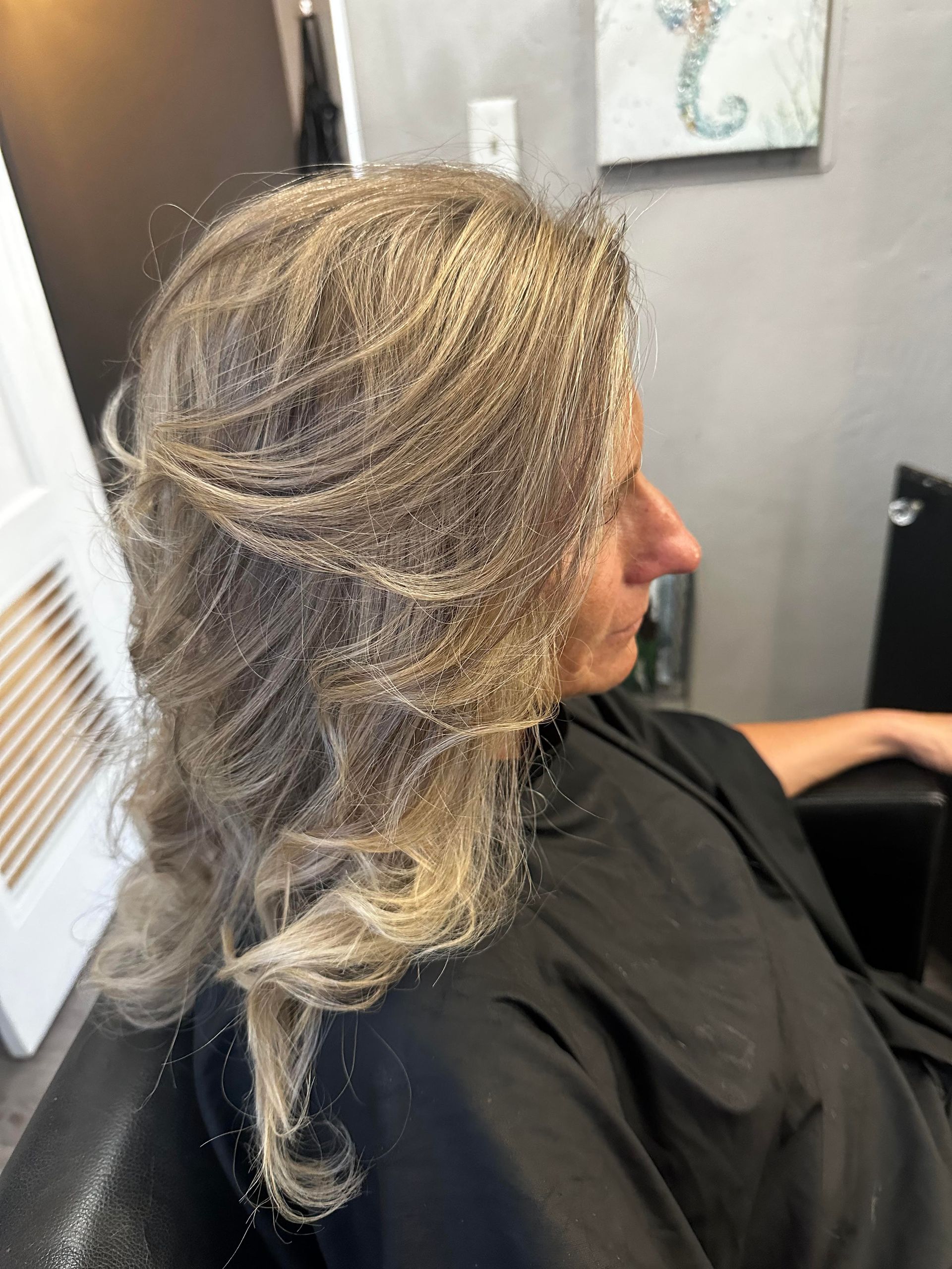 highlights, blonde, styled hair, lowlights, hair cut