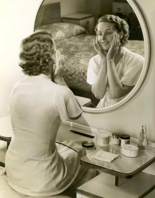 Business-savvy woman achieving radiant skin and mental well-being through her skincare journey. Business-savvy woman achieving radiant skin and mental well-being through her skincare journey.