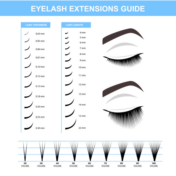 Diagram comparing correct and incorrect eyelash extensions application for lash safety. Diagram comparing correct and incorrect eyelash extensions application for lash safety.