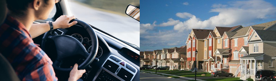 driving car, homes