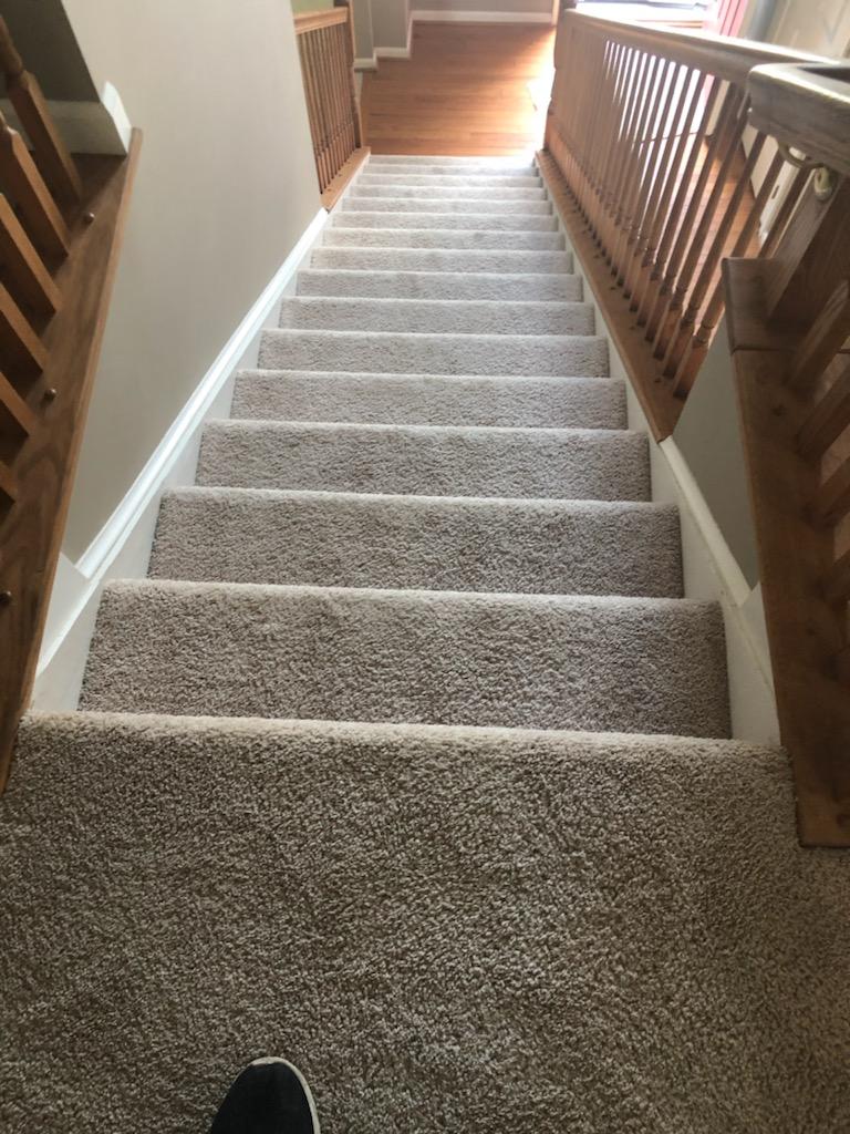 Stair carpet after