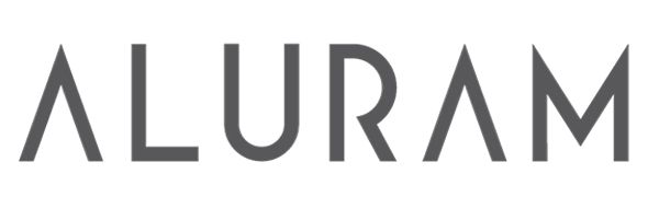 ALURAM logo in gray lettering on a white background