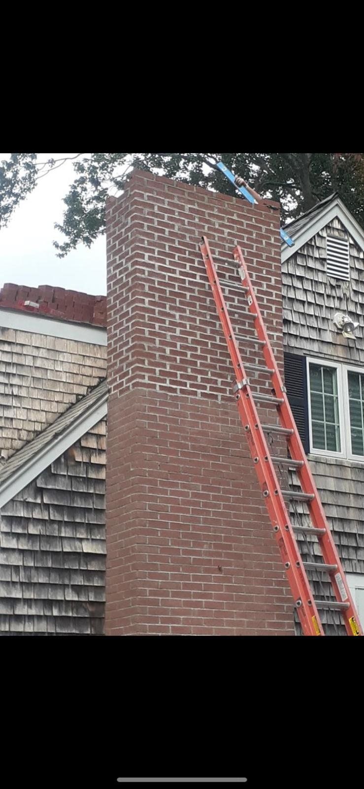 Chimney with long ladder