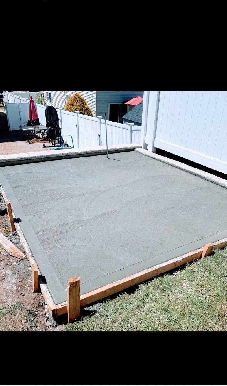 Concrete patio in progress
