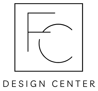 A black and white logo for the design center with a letter c in a square.