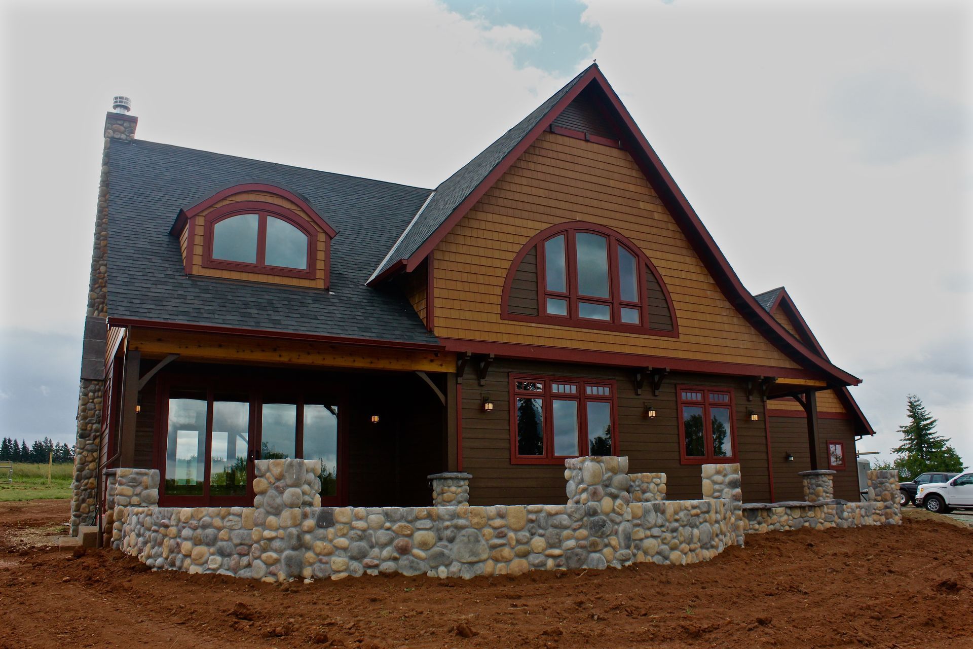 House with wood elements