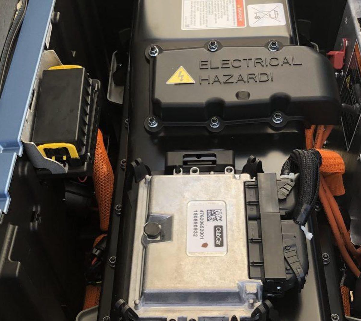 An electrical hazard is written on a black box