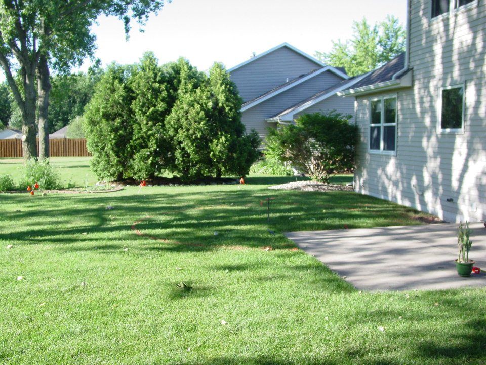 The owner's small concrete patio.