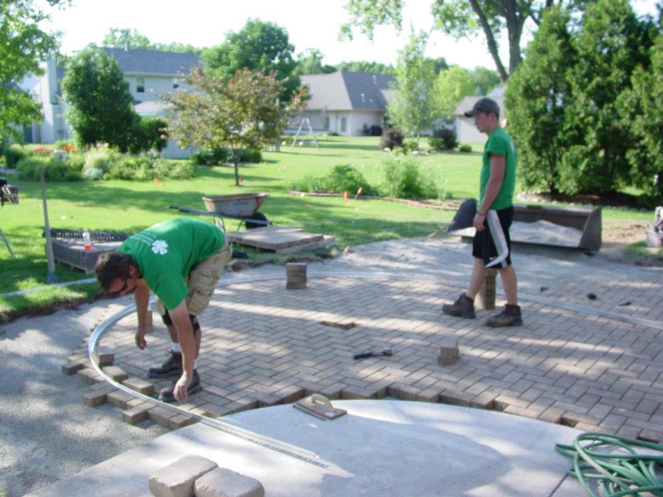 The owner's small concrete patio.