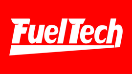 the fuel tech logo on a red background