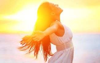 A happy and carefree woman