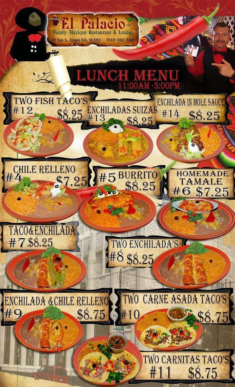 El Palacio Menu Klamath Falls, OR