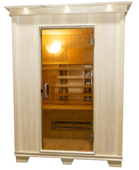 A modern white sauna.