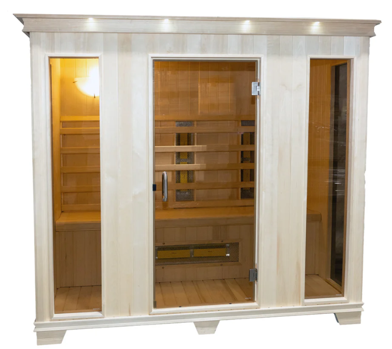 A white sauna unit.