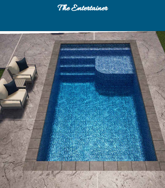 An outdoor plunge pool positioned in a private backyard retreat.