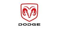 Dodge logo: Red ram head in shield shape with 