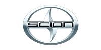 Scion car brand logo, a silver emblem with a stylized letter 