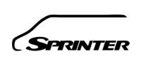 Black Sprinter van silhouette with the word 